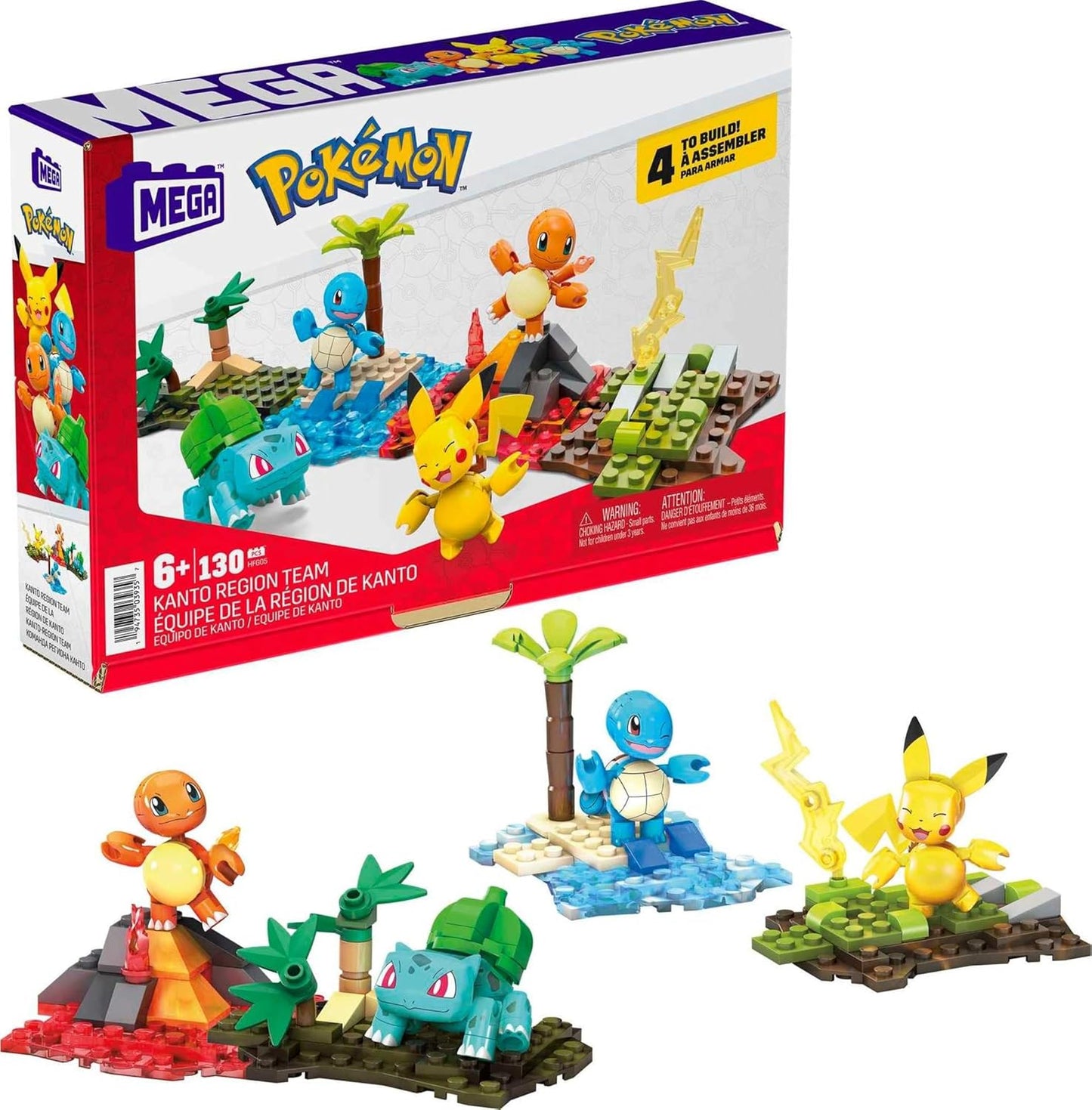 MEGA Pokémon Building Toys Set Kanto Region Team