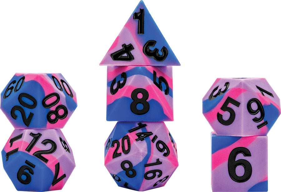 16mm Pride Sharp Edge Silicone Rubber Poly Dice Set