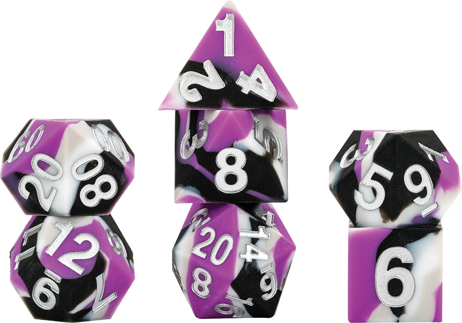 16mm Pride Sharp Edge Silicone Rubber Poly Dice Set