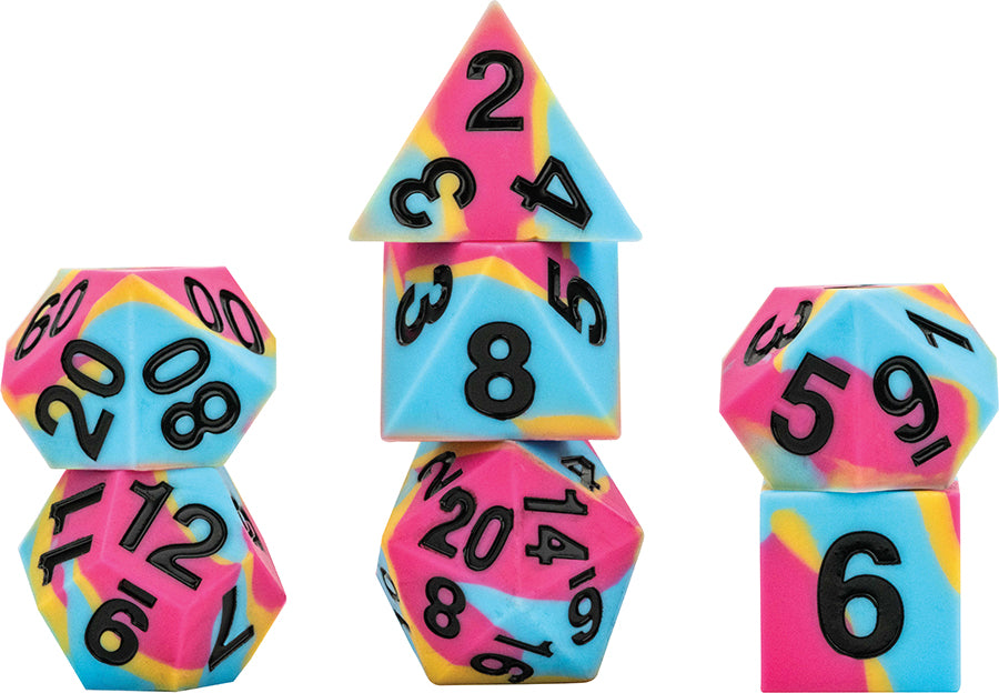 16mm Pride Sharp Edge Silicone Rubber Poly Dice Set