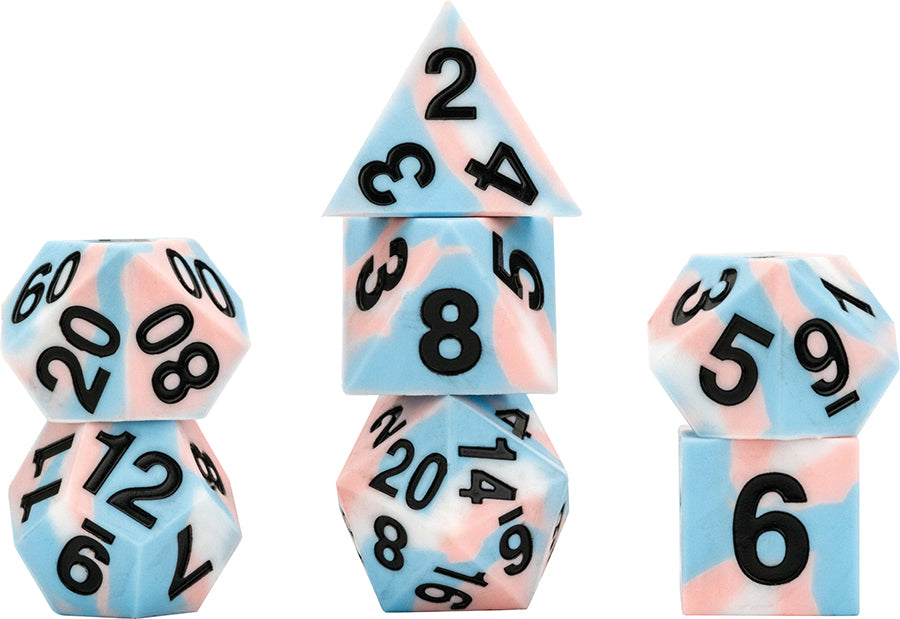16mm Pride Sharp Edge Silicone Rubber Poly Dice Set