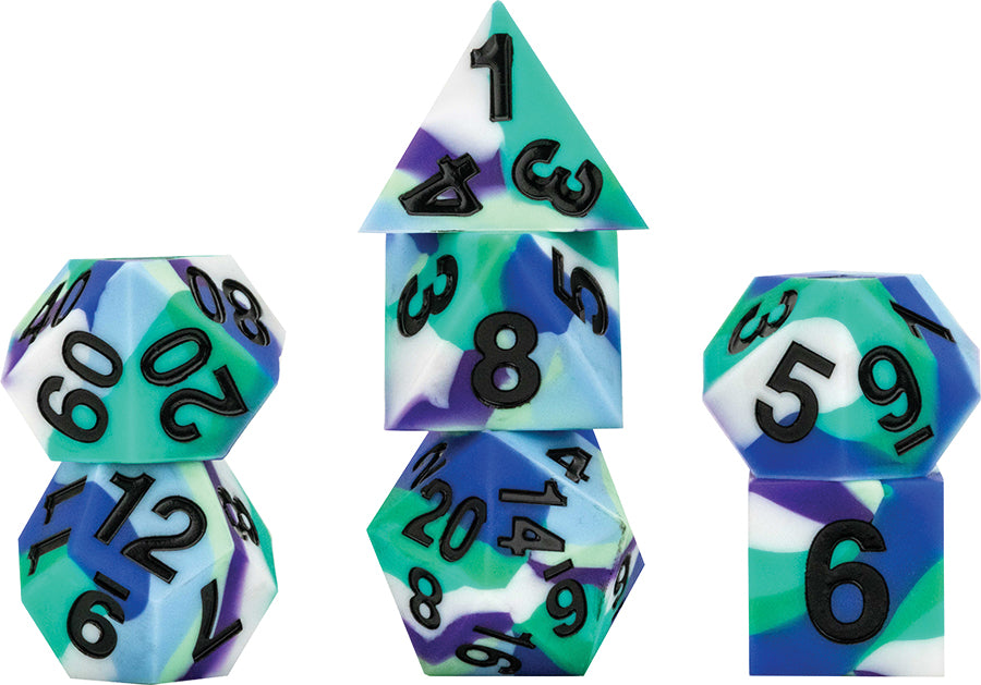 16mm Pride Sharp Edge Silicone Rubber Poly Dice Set